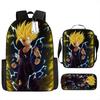 Dragon Ball Backpack Cross-border Trend Backpack Retro School Bag Dragon Ball Cartoon Three-piece Set