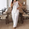 2026 Comerț exterior transfrontalier Amazon modă îmbrăcăminte europeană și americană pentru femei top confortabil larg pantaloni cu picior larg casual bumbac și in