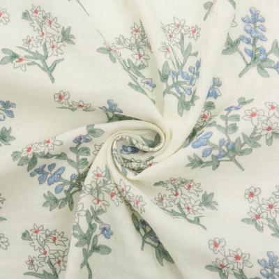 135x50/500CM Retro Small Flowers Pure Cotton Double-layer Crepe Fabric For Pajamas, Children's Clothing,Handmade DIY Fabric