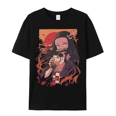 Nezuko Unisex Cotton Tee, Anime T-and Kids Tshirt