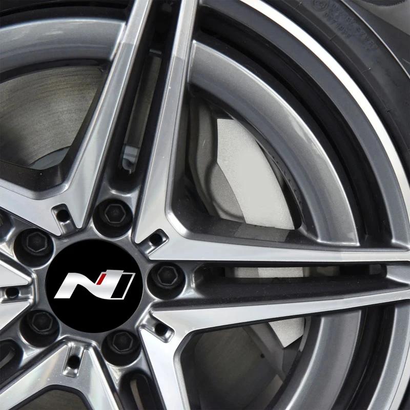 56MM Wheel Hub Cap Sticker Car Caps Rim Stickers Badge Cover Decoration For Hyundai N Avante Sonata Elantra i20 Tucson N Line c1