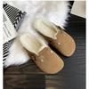 Fashion New Women's Slippers Autumn Winter Leather Round Toe Slippers Couple Slippers Outdoor Casual Keep Warm Women Suede Slides Mujer