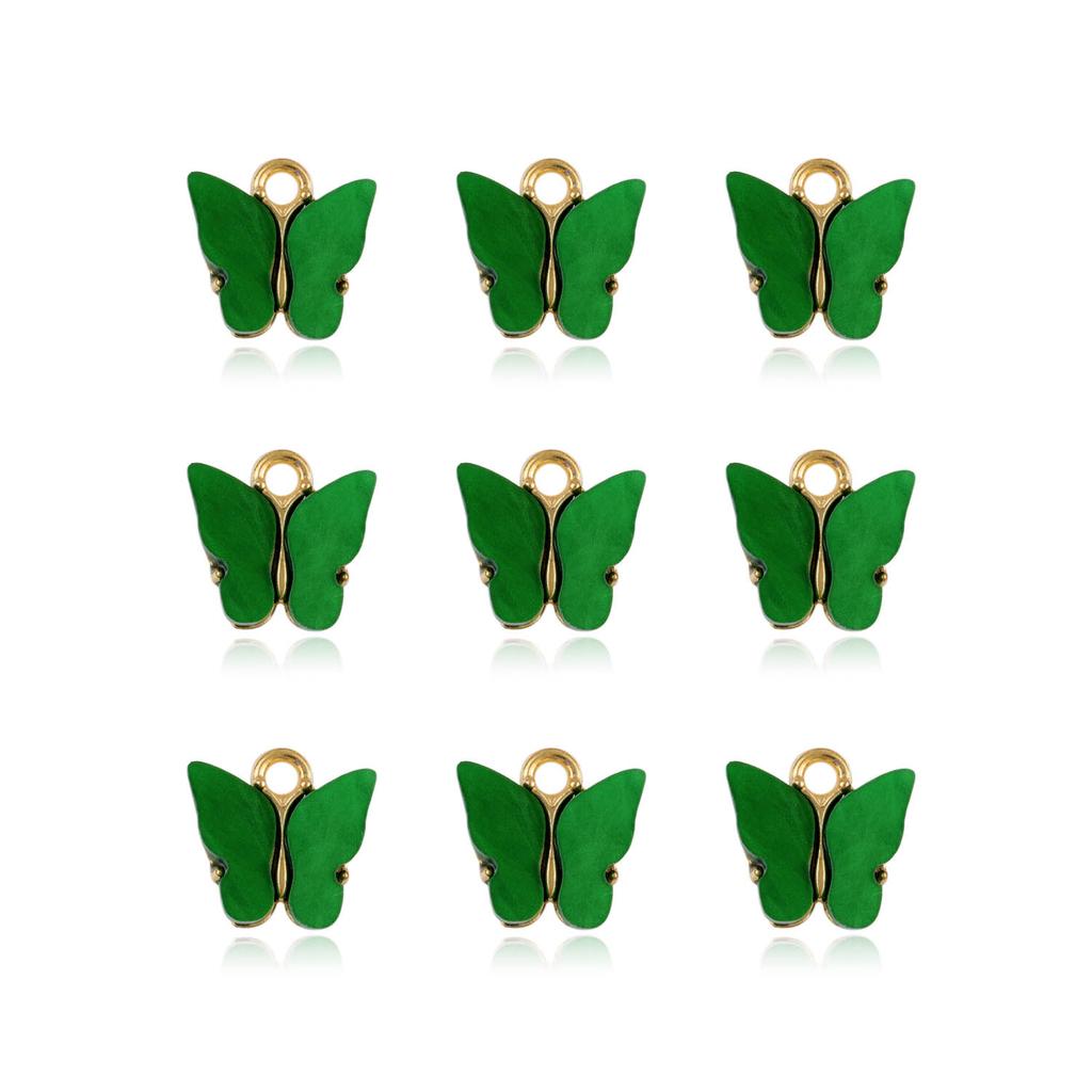 10pcs/Lot 13x13mm Colorful Acrylic Butterfly Charms Pendant For Jewelry Making Cute Pendants DIY Earrings Bracelet Accessories