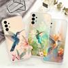 Bird Hummingbird Painting Phone Case For Samsung S30,S25,S24,S23,S21,S22,S20,S10,5G,FE,lite,PIus,Ultra Transparent Cover