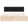 Bed Frame with Upholstered Headboard Black 200 x 200 cm