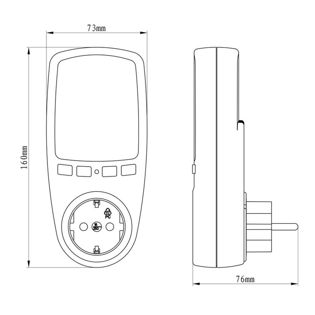 Digital LCD Display Energy Cost Meter Plug Power Consumption Monitor Outlet  0.5W