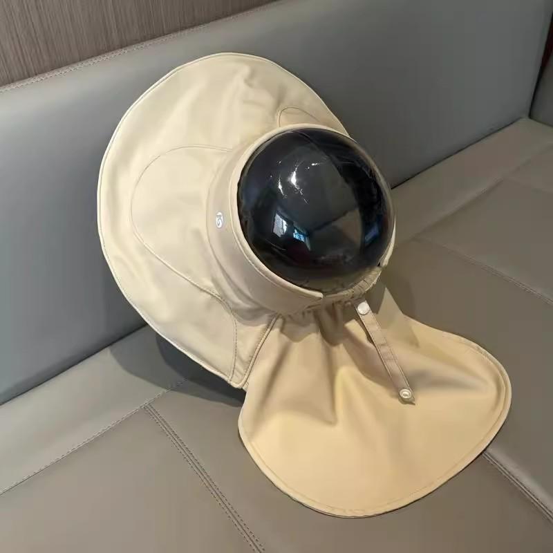 

Foldable empty top sunshade sunscreen hat, large brim type, new summer egg roll UV protection surround sun hat M（56-58cm）