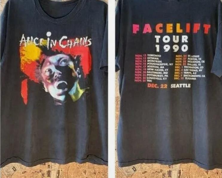 Alice In Chains Футболка с принтом Facelift 1990 года Винтажная Для фанатов L