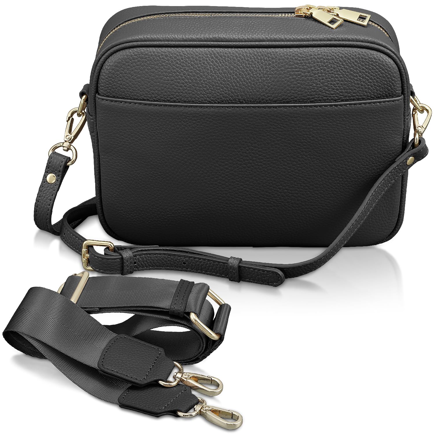 

Shoulder Bag Square Smartphone Shoulder Bag Crossbody Genuine Leather Smartphone Pouch Square Shoulder Bag Small Compact Lightweight Mini [Encore] чорний