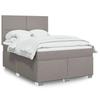 Vidaxl Letto Continentale Con Materasso, Taupe, Tessuto, 140X190 Cm