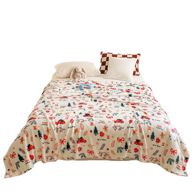 Thick Coral Fleece Christmas Sofa Blanket