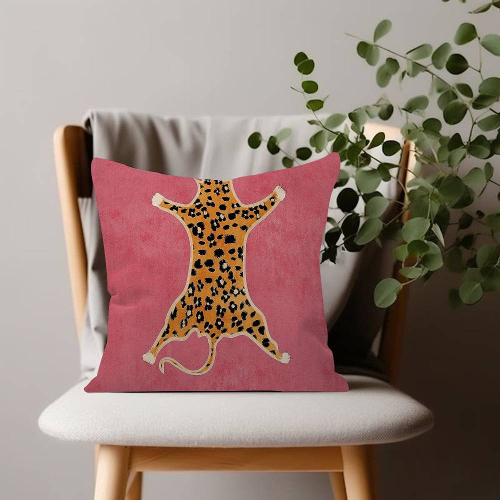 Lucky Leopard Pillow Case Sofa Living Room Bedroom Double-sided Printing Square Cushion Nap Time Pillow Case
