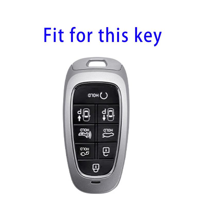 8-knappars mjuk TPU bilnyckelfodral Fob för Hyundai Sonata Hybrid NEXO NX4 Nya Grand Santa Fe Tucson 2021 2022 Keyless Entry Accessories