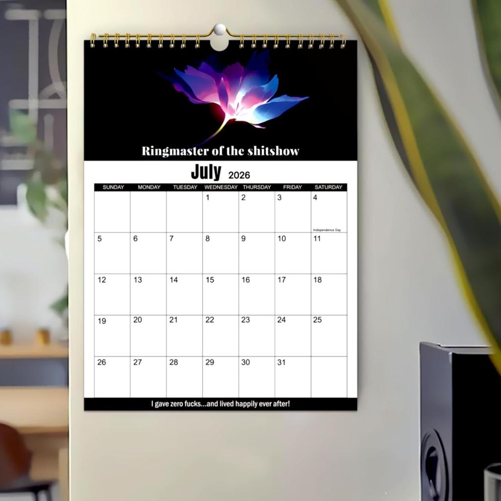 Fu-ck It 2026 Calendar for Tired Women, 2026 Fu-ck It Wall Calendar for Tired Women, Humor Hanging Month Calendar,Hanging Calendar for Home