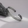PANJBJ 925 Silve Beads Letters Bracelet for Women Girl Gift Punk Good Luck Simplicity Jewelry
