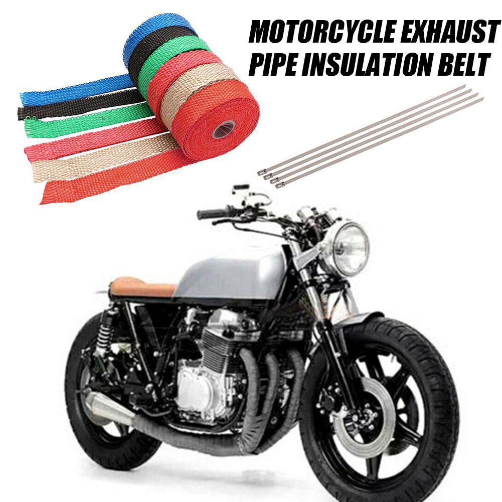 Motorcycle Exhaust Pipe Insulation Belt Fiberglass Pipe Glass Motorcycle Tape Header Heat Fiber Exhaust Thermal D8v3