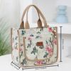 Floral Print Lunch Bag Large Capacity Handbag Thickened Thermal Insulation Bag Thermal Insulated Bag Women