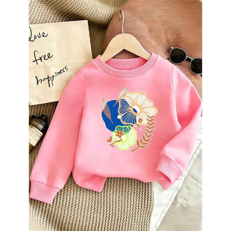 Kids Sweatshirt,Cute Printed Pattern ,Lightweight Round Neck Sweatshirt, Comfortable Outdoor Wear,Spring Fall Sweatshirt