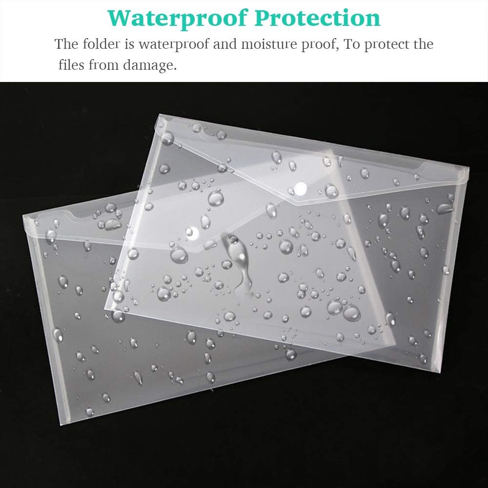 1-3PCS Clear Document Folders Transparent Filing Envelopes Storage Bag Waterproof Plastic Envelopes A4 File Holder Organizers