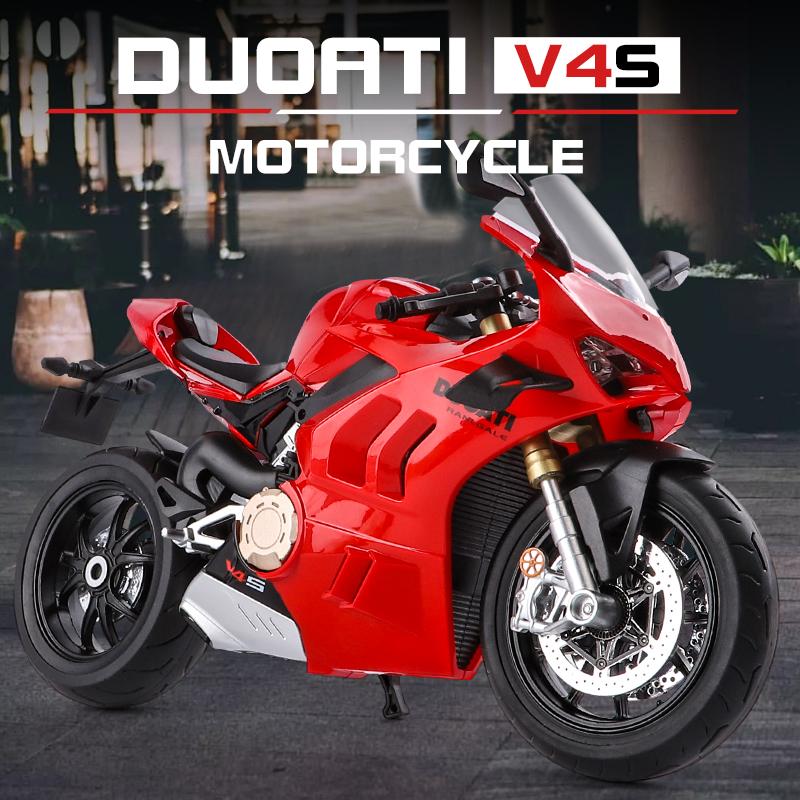 1/9 Maßstab Ducati Panigale V4S Offroad-Autocycle Legierung Diecast Großes Motorradmodell Sound Licht Sammlung Serie Dekoration Geschenkbox