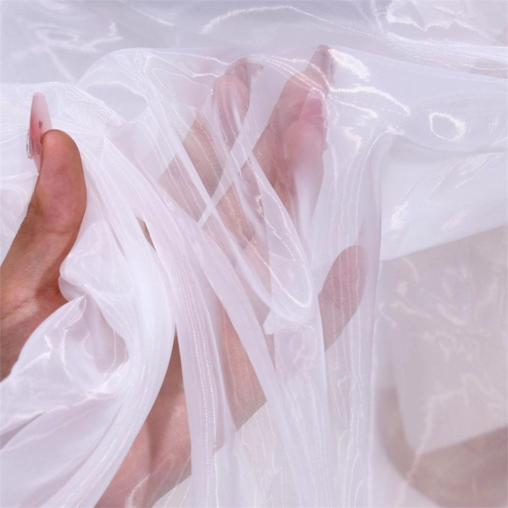 100X150cm Colorful Two-color Gradient Organza Mesh Fabric For Women Sewing Wedding Dress Home Textiles Patchwork Cloth Materials