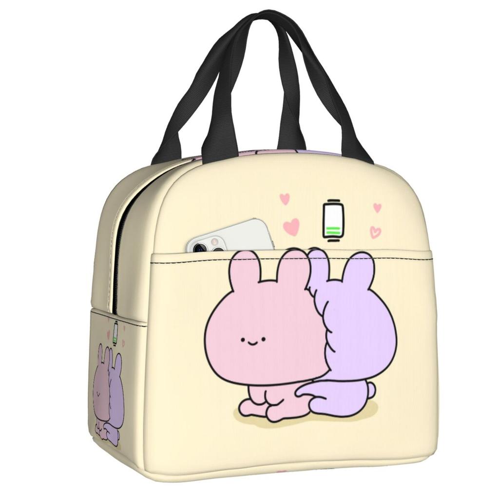 Custom Asamimichaan Anime Cartoons Asamimi Insulated Lunch Bags for Women Resuable Thermal Cooler Bento Box Work School Travel