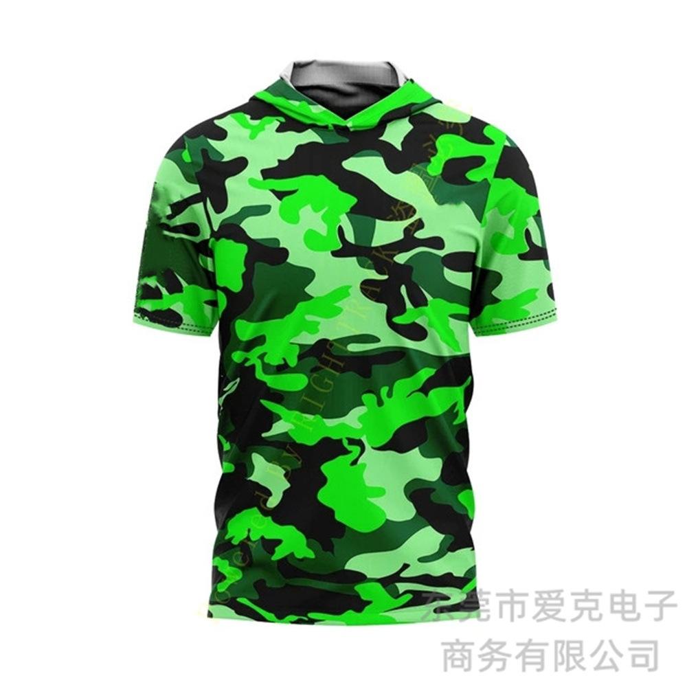 Fishing clothing Sunscreen quick-drying clothing Summer men's short-sleeved hooded outdoor sportswear Breathable Luya fishing shirt