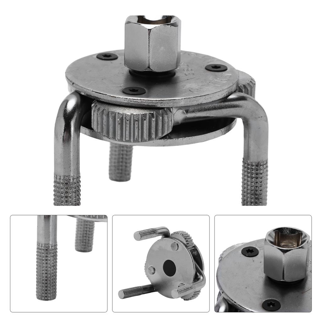 Oil Filter Wrench Spanner 3‑Jaw Removal Tool Professional Universal for Auto Car Repairing