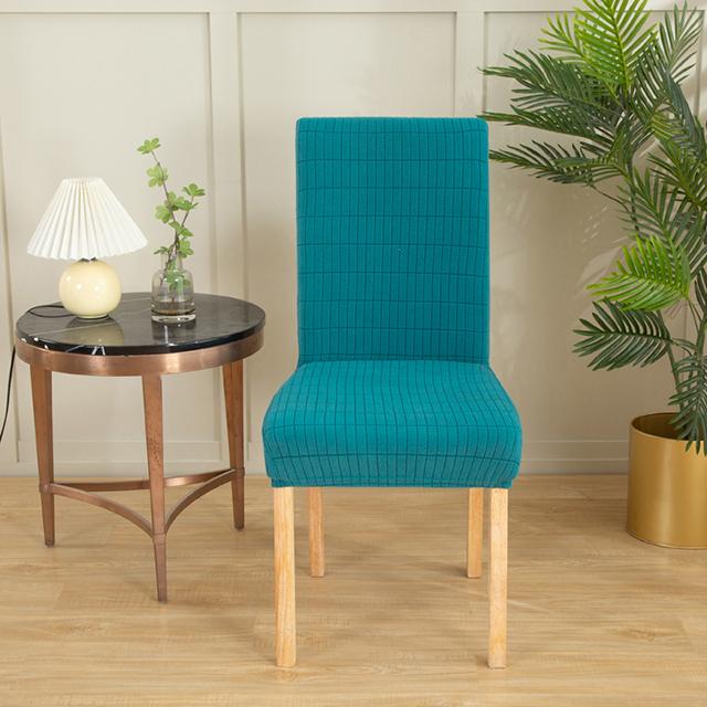 Jacquard Soild Color Chair Covers Elastic Anti -Slip Chair Furniture Slipcovers Dustproof Cover Protective For Dining Space Kitchen Formal Dinner