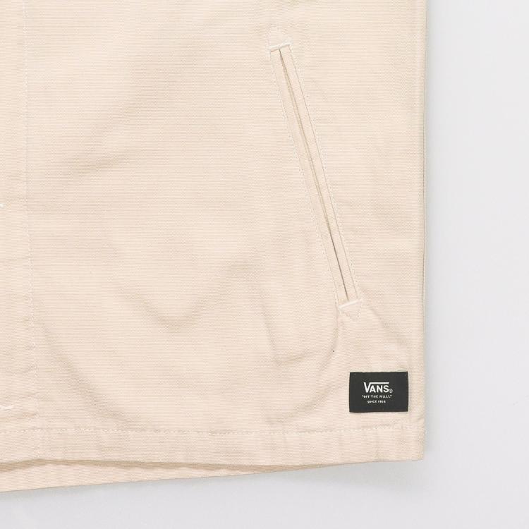 Vans Alphabet Print Hooded Zip-Up Casual Long Sleeve Jacket Men Jackets Beige VNOA36JL2N1