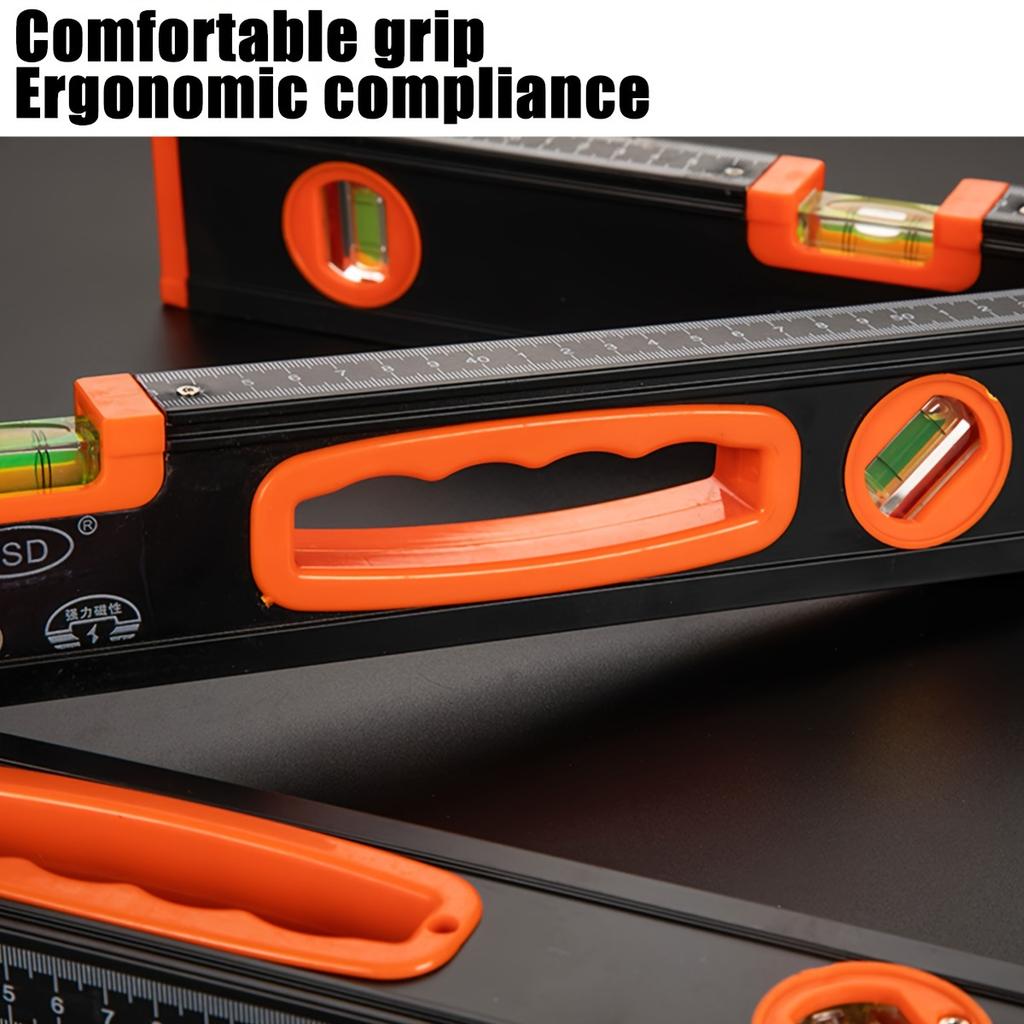 Level Tool,Mechanical Level, Bubble Vials Ruler, Aluminum Alloy Leveler Tool Shock-Resistant for Measuring Plumbing