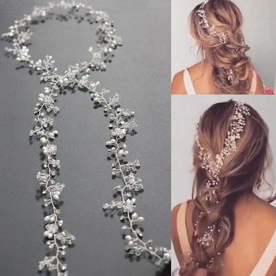 Westlichen Hochzeit Mode Kopfschmuck für Perle Kristall Braut Handgemachte Hochzeit Krone Floral Perle Haar Zubehör Haarnadel Ornamente