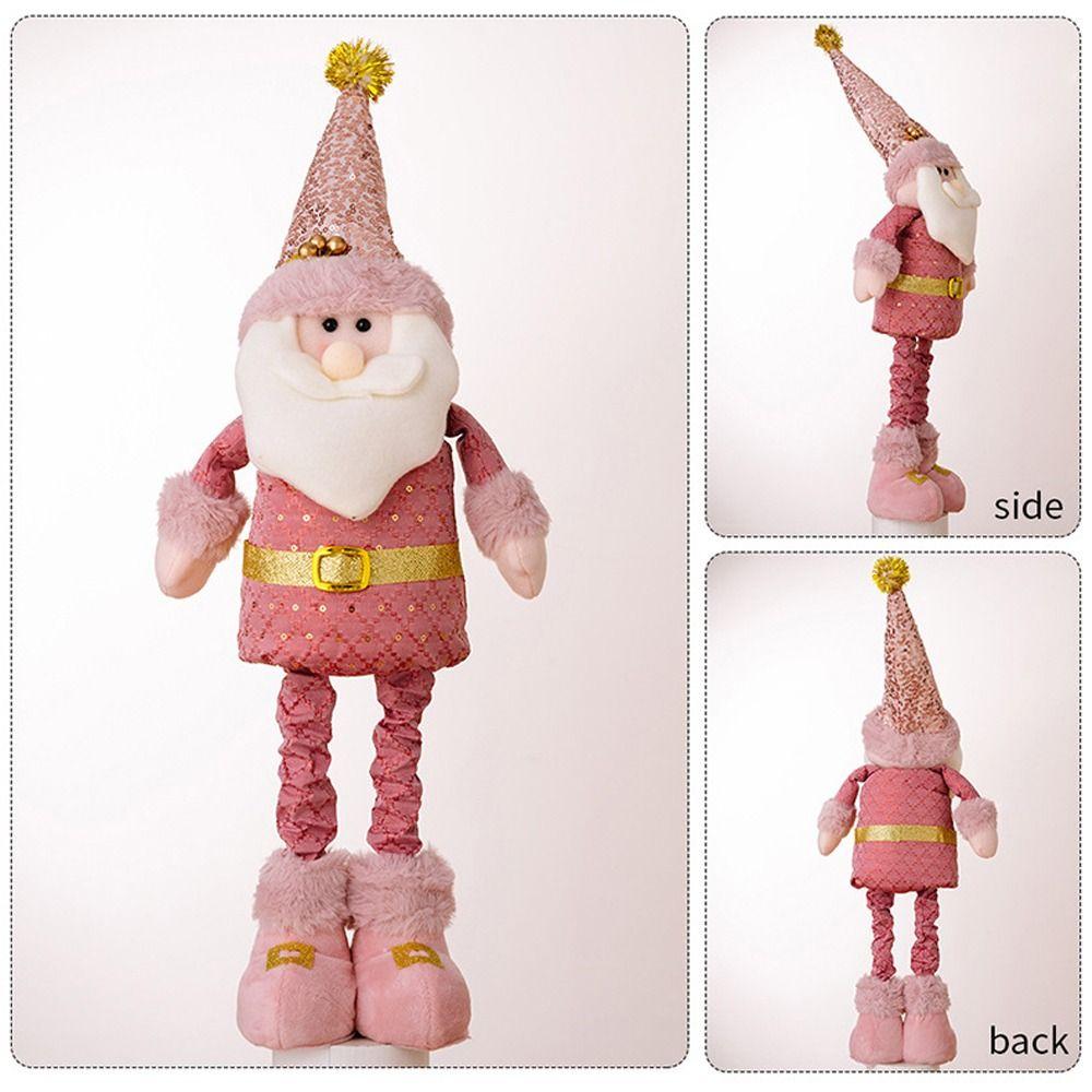 Standing Christmas Telescopic Doll Ornaments Pink Merry Christmas Decoration New Year Supplies