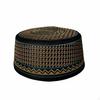 Men's Embroidered Prayer Cap, Geometric Pattern, Youth, No Brim, 7.5cm Deep 55 Black