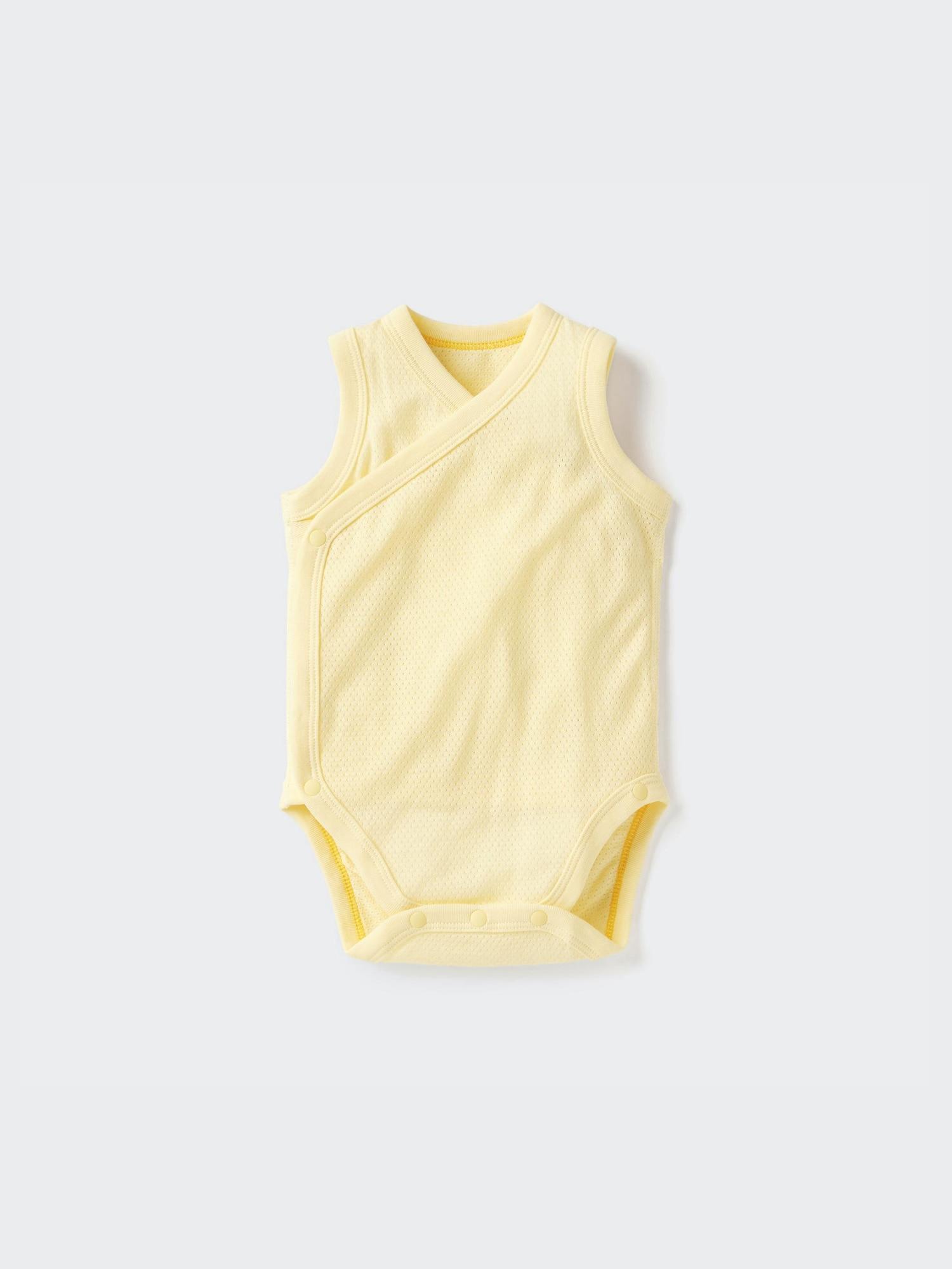 

Uniqlo Bn Хлопковая сетчатая внутренняя часть боди без рукавов 1p однотонный 60см 41 YELLOW/BABY 60