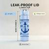 1PC Navy Anchor 1982 Badge Art 750ml Color Plastic Sports Water Bottle Leakproof Flip Straw Lid Suitable for Sports Office Home Use