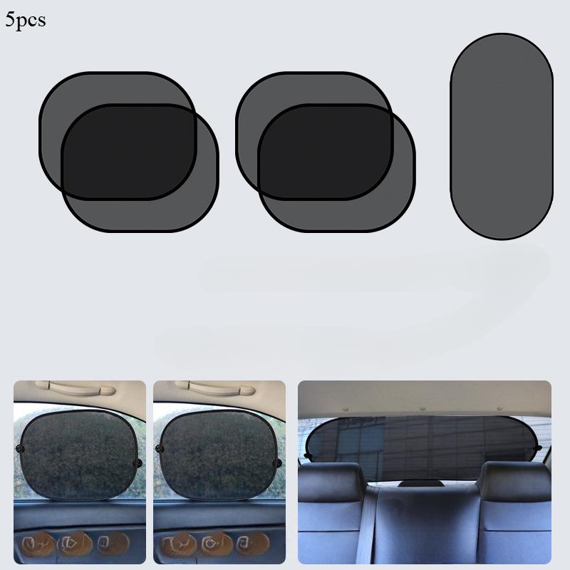 

5Pcs/set Car mesh sunshade, car window sunscreen, heat insulation, sunshade, car mesh side curtain shading board