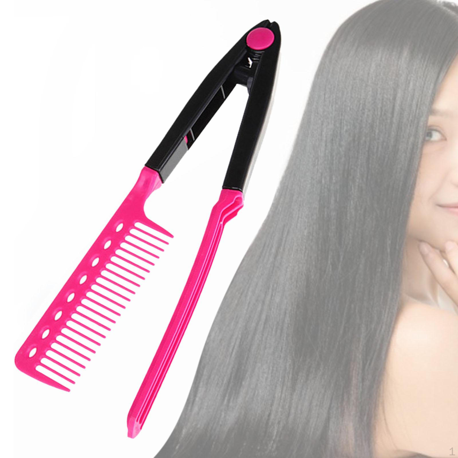 V Shaped Hair Straightener Comb Portable Flat Iron for Tangled Unkempt