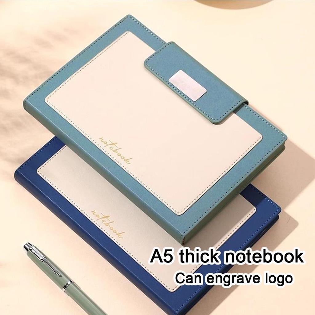 A5 Leather Buckle Business Notebook, Work Meeting Record Book, Student Subject Notebook, Thickened Diary, Lined Pages, Travel Log, 100 Sheets