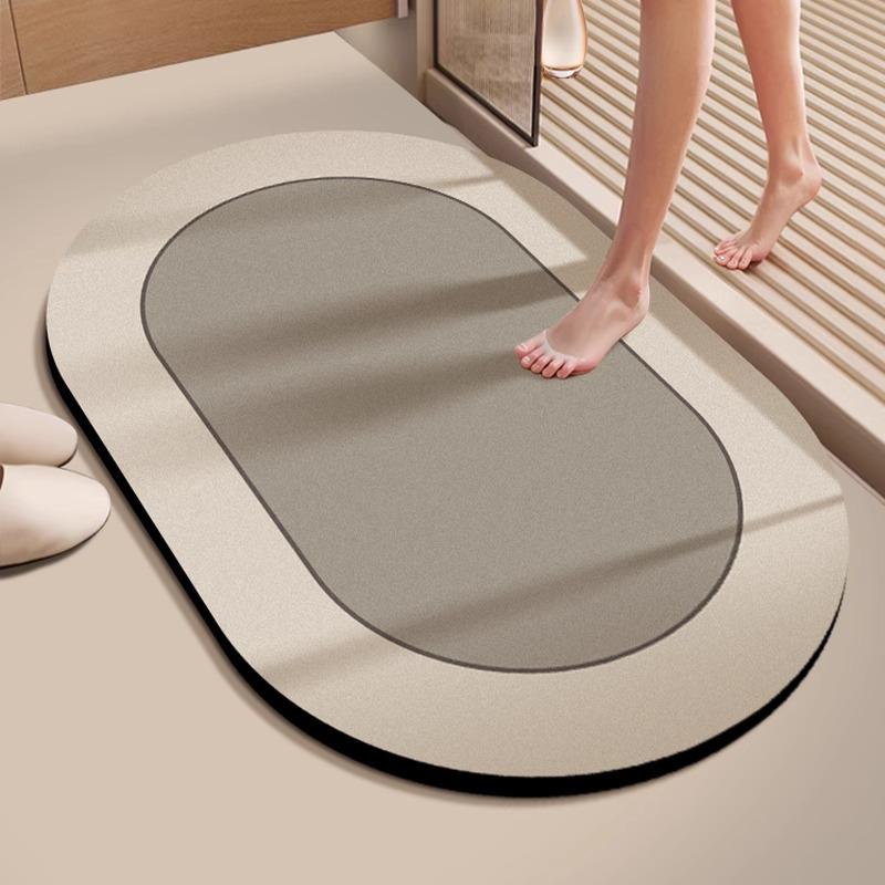 Anti-Slip Diatom Mud Bathroom Mat: Water-Absorbent, Stain-Resistant, Easy-Clean Floor Mat for Toilet Entrance