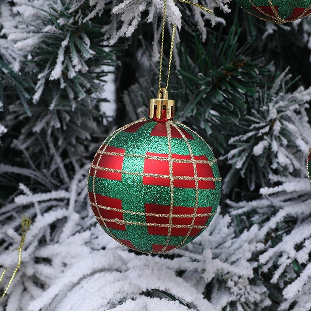 6pcs Painted Christmas Balls Pendant Shatterproof Christmas Gift Balls  Hotel Mall
