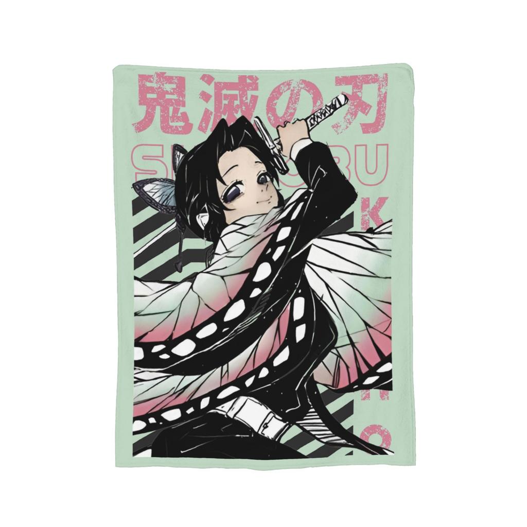 Sanemi Shinazugawa Dämonentöter Decke Samt Winter Atmungsaktive Leichte Überwurfdecke für Sofa Büro Teppich Stück