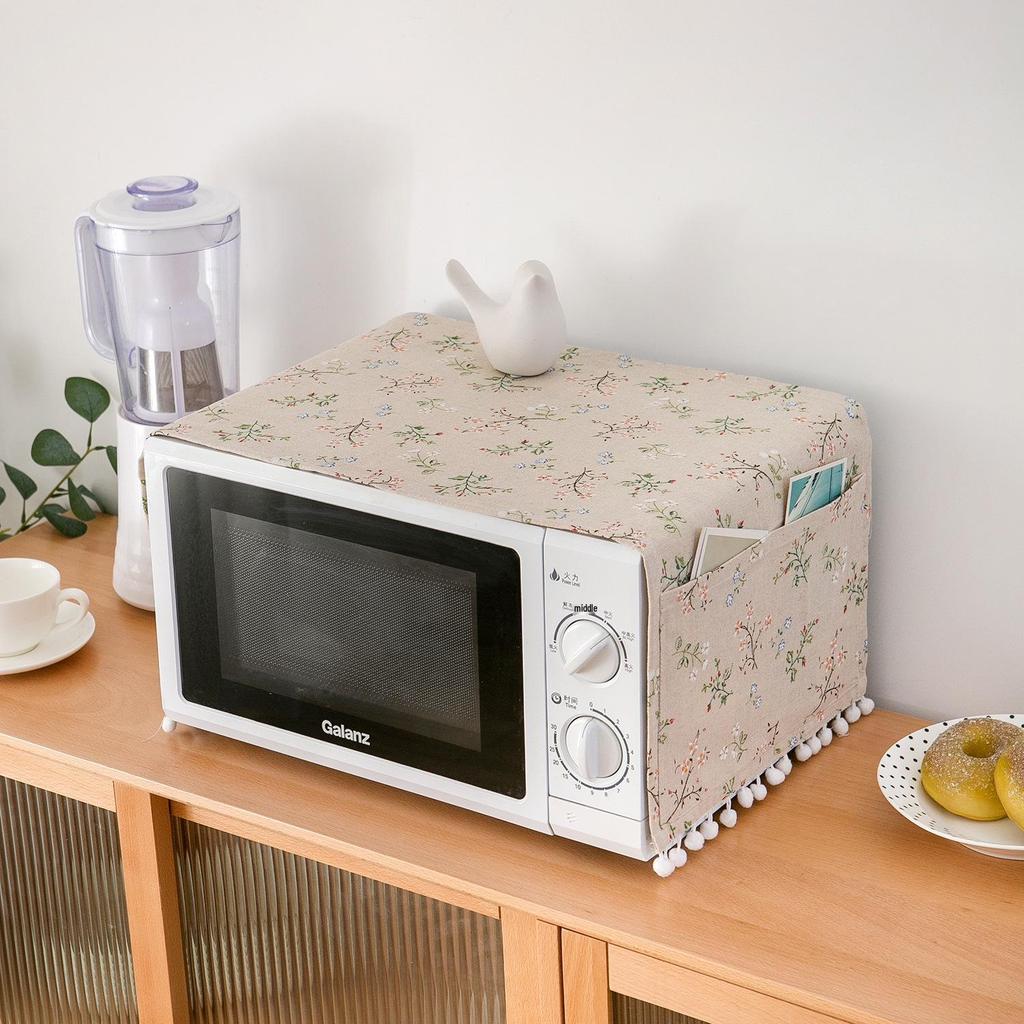 Yimanqiyun Cotton Linen Flower Dust Cover for Microwave and Oven