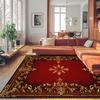 European Red Golden Large Area Rugs Living Room Decoration Home Sofa Area Carpet Gorgeous Bedroom Non-slip Floor Mat Washable