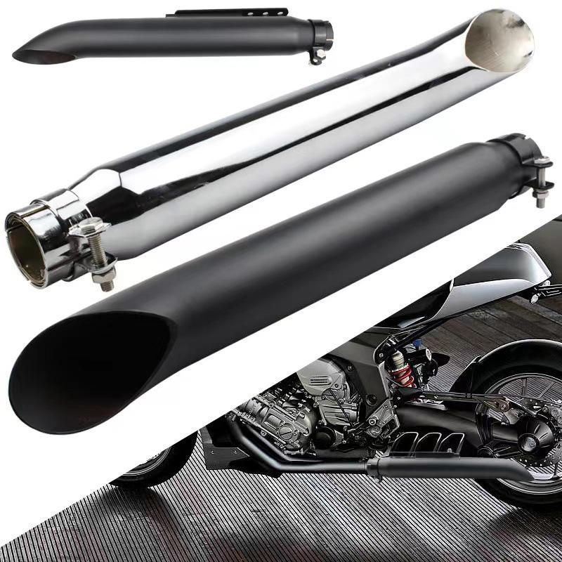 Universal Motorbike Exhaust Pipe Vintage Classic Electroplating 38-45mm Motorcycle Modified Accessories Exhaust Tail Section