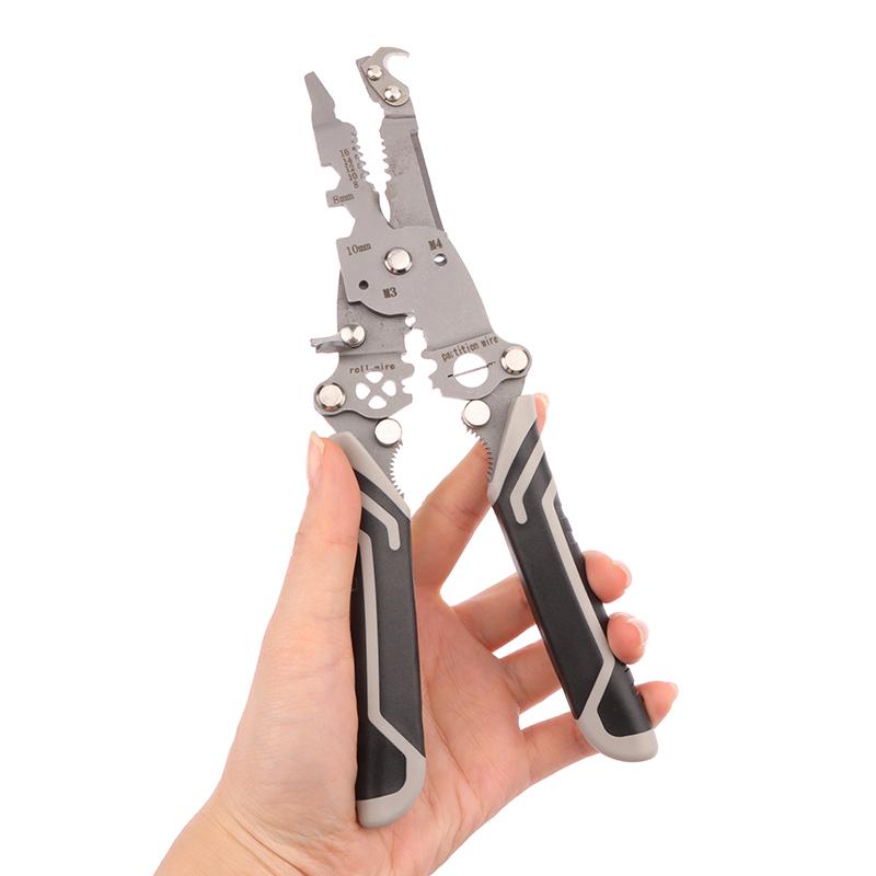 1Pc 18 In 1 Crimper Cable Cutter Pliers Foldable Wire Stripper Upgraded Multifunctional For Wire Stripping Shearing Cutting Tool