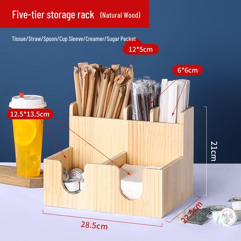 Homeglen Wooden 5-Compartment Countertop Organizer