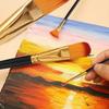 15Pcs Oil Paint Brushes Set Various Size Nylon Hair Wood Grip DIY Colored Drawing Watercolor Acrylic Art Supplies