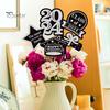 5Pcs/Set The Class of 2024 Glitter Graduation Centerpiece Sticks Set Table Vase Toppers Graduation Party Decor