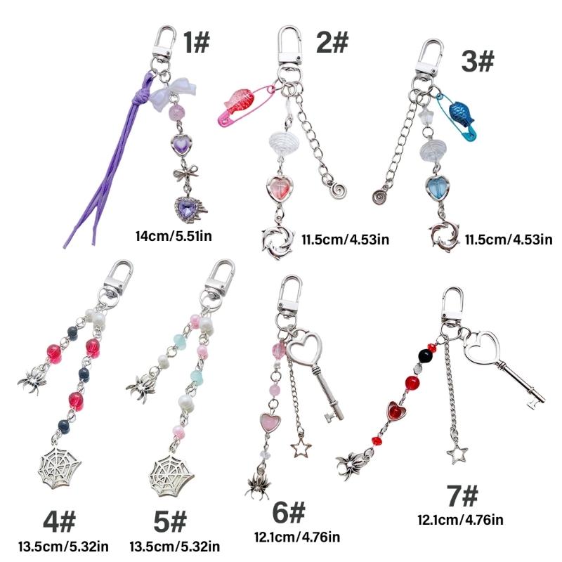 Modischer Perlen-Schlüsselanhänger-Charm mit Acryl-Anhänger Taschen-Schlüsselanhänger Schlüsselring Elegantes Damenmode-Accessoire